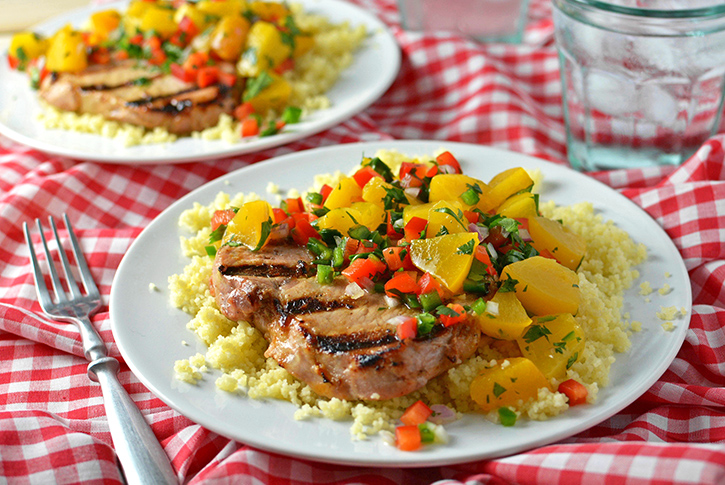 Pork Chops with Peach Salsa