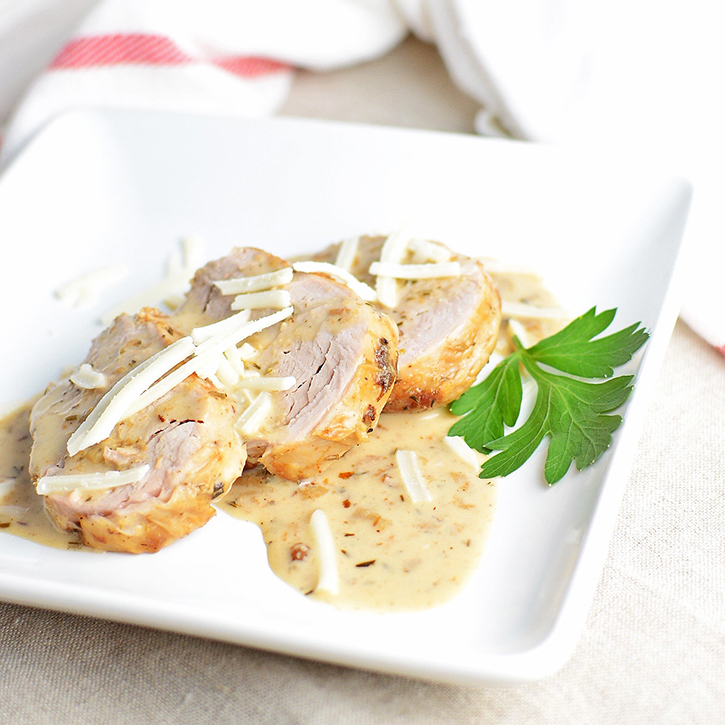 Tender Pork Loin with Herb Sauce