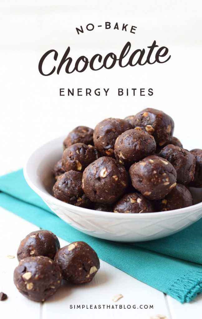 No Bake Chocolate Energy Bites - The perfect healthy, high protein, low sugar snack that tastes like dessert!