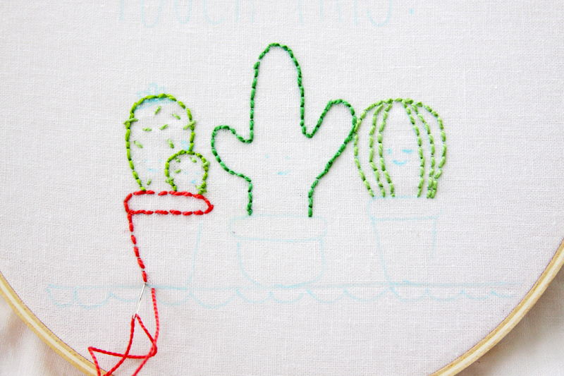 Stitching Cactus Embroidery