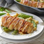 One Pot Bacon-Wrapped Chicken with Sugar Snap Peas and Pasta