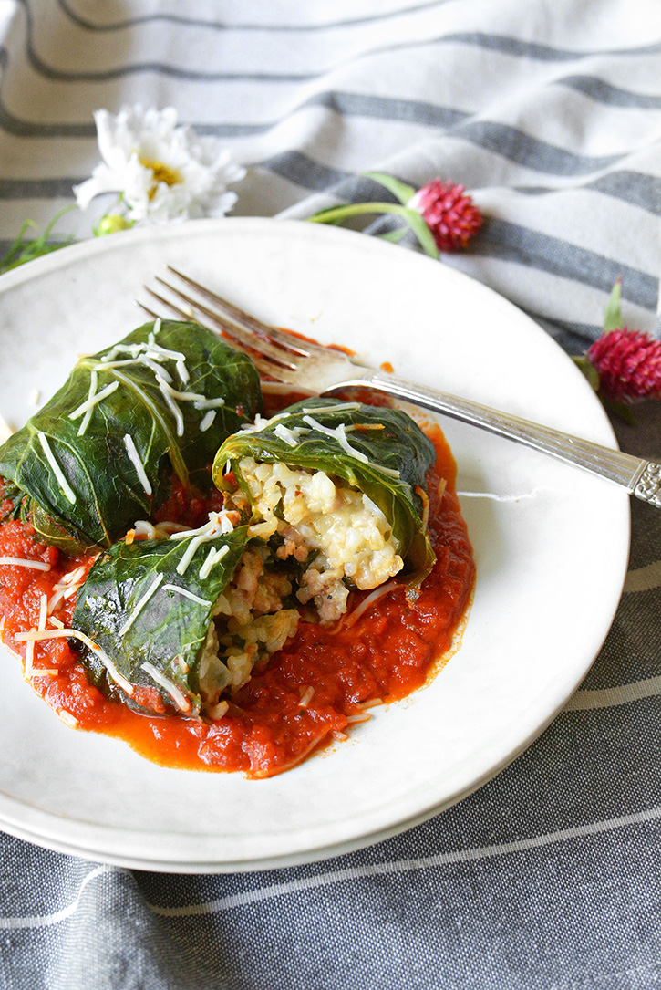 Italian Stuffed Collard Greens