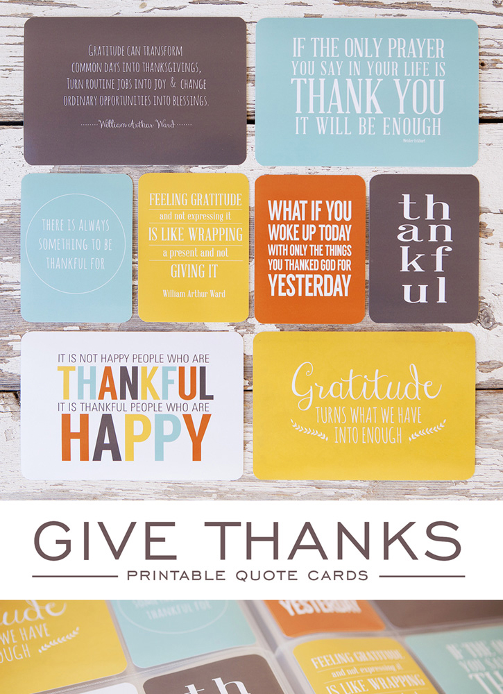 Free Give Thanks Printable Quote Cards