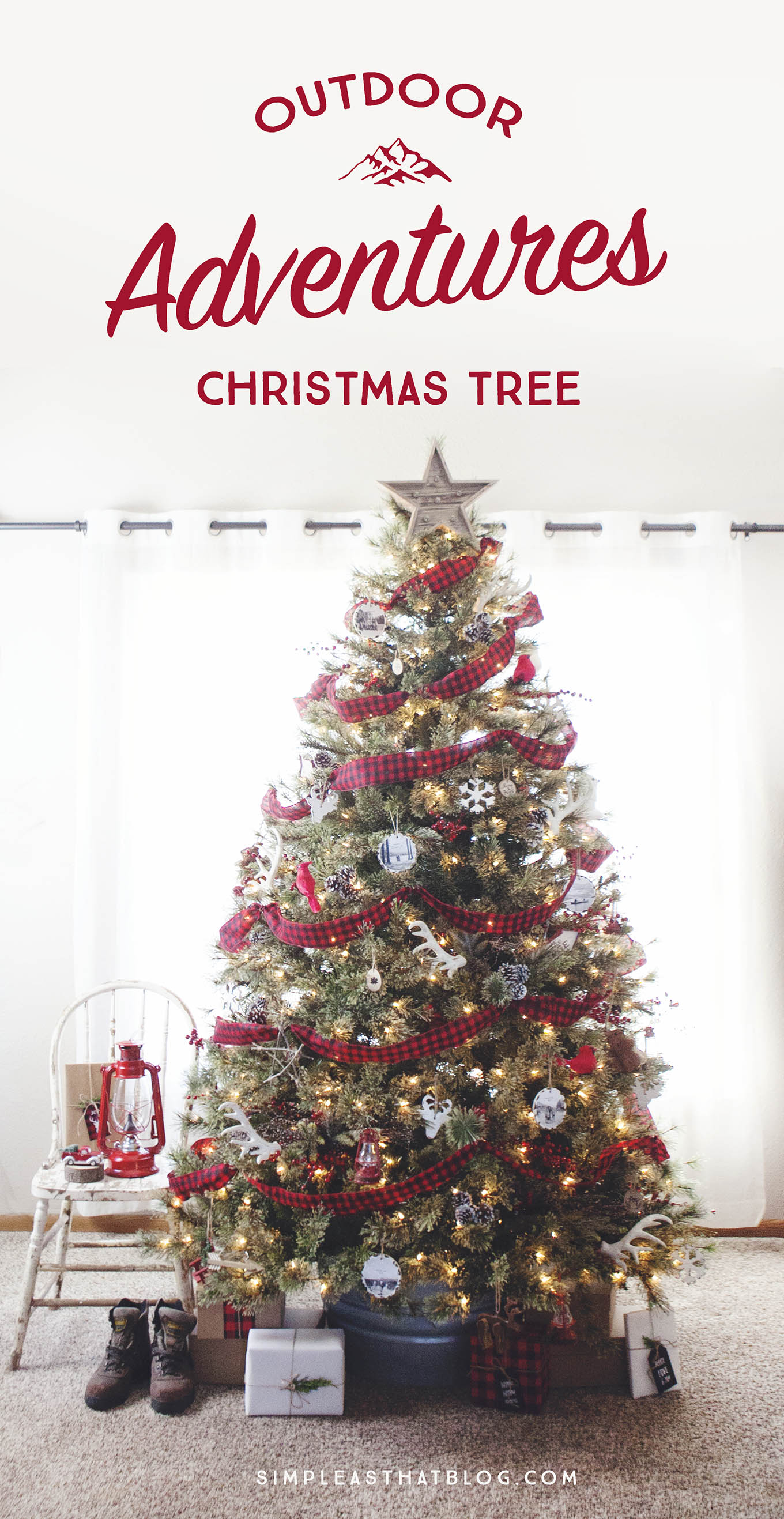 What story is your Christmas tree telling? Check out this adventure-themed Christmas tree, which reflects this family's love for each other and the great outdoors! 