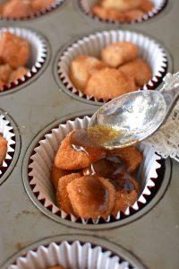 Adding Sticky Sauce to Monkey Bread