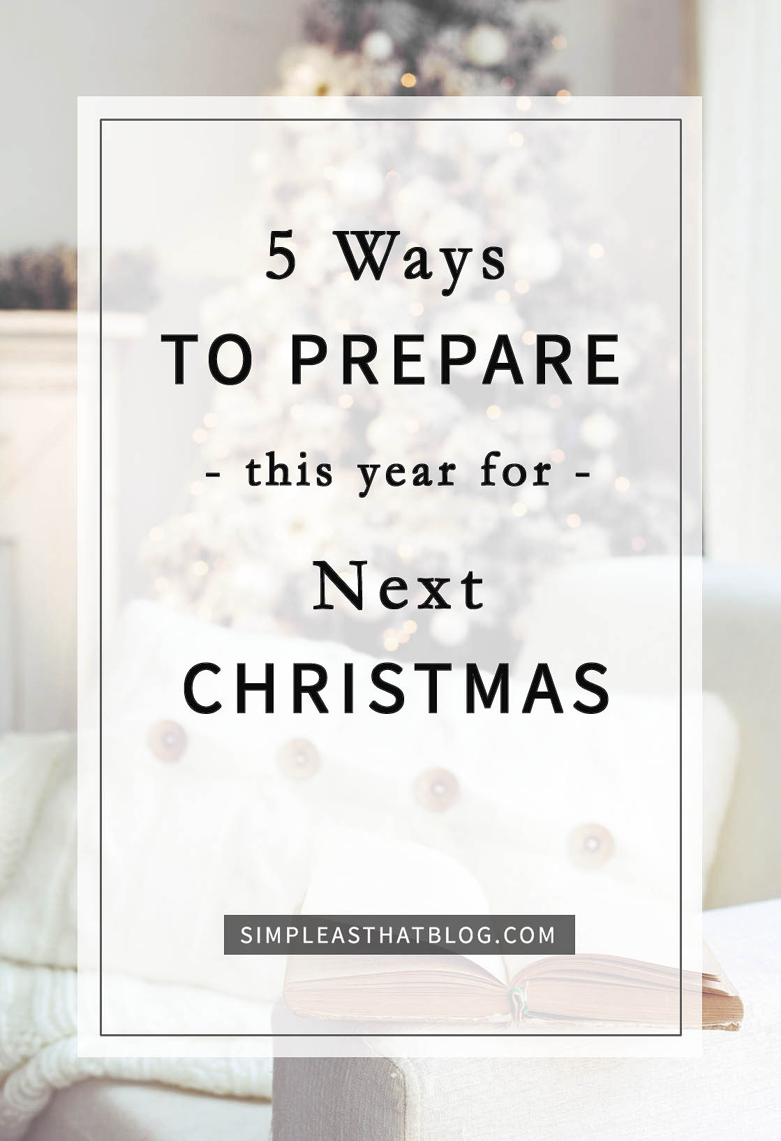 Believe it or not, an unrushed holiday season NEXT YEAR can begin now. Every year I do several things in preparation. It keeps a few items off my to-do list come next November, and all year long I get to enjoy the satisfaction of knowing that I’m already ahead of the game. 