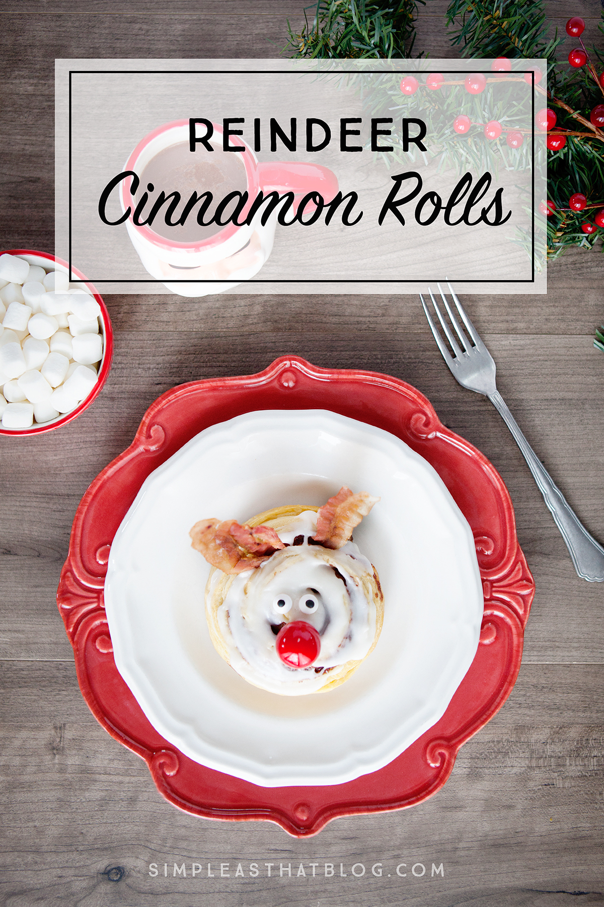 These Rudolph the Red-Nosed Reindeer Cinnamon Rolls will help make the holidays a bit more magical with minimal effort required!