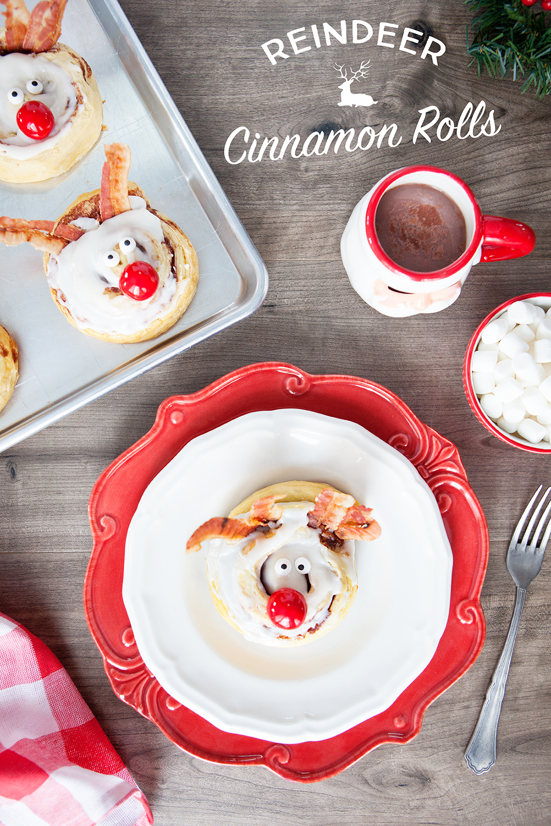 These Rudolph the Red-Nosed Reindeer Cinnamon Rolls will help make the holidays a bit more magical with minimal effort required!