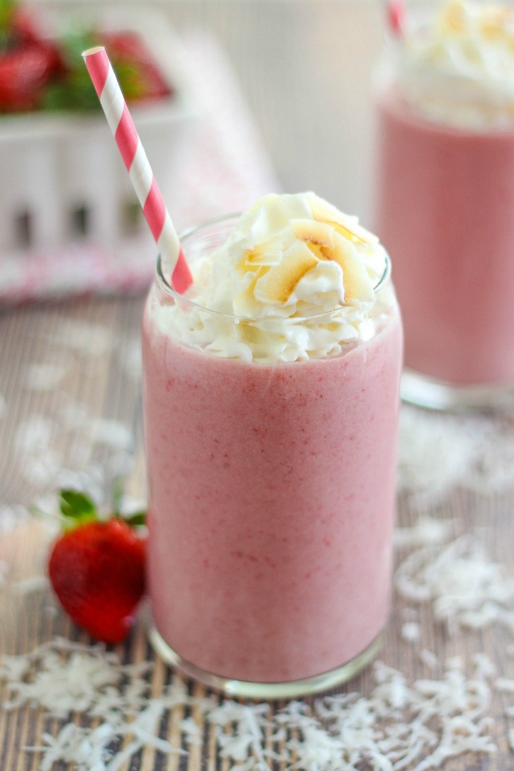 Skinny Strawberry and Coconut Frappe