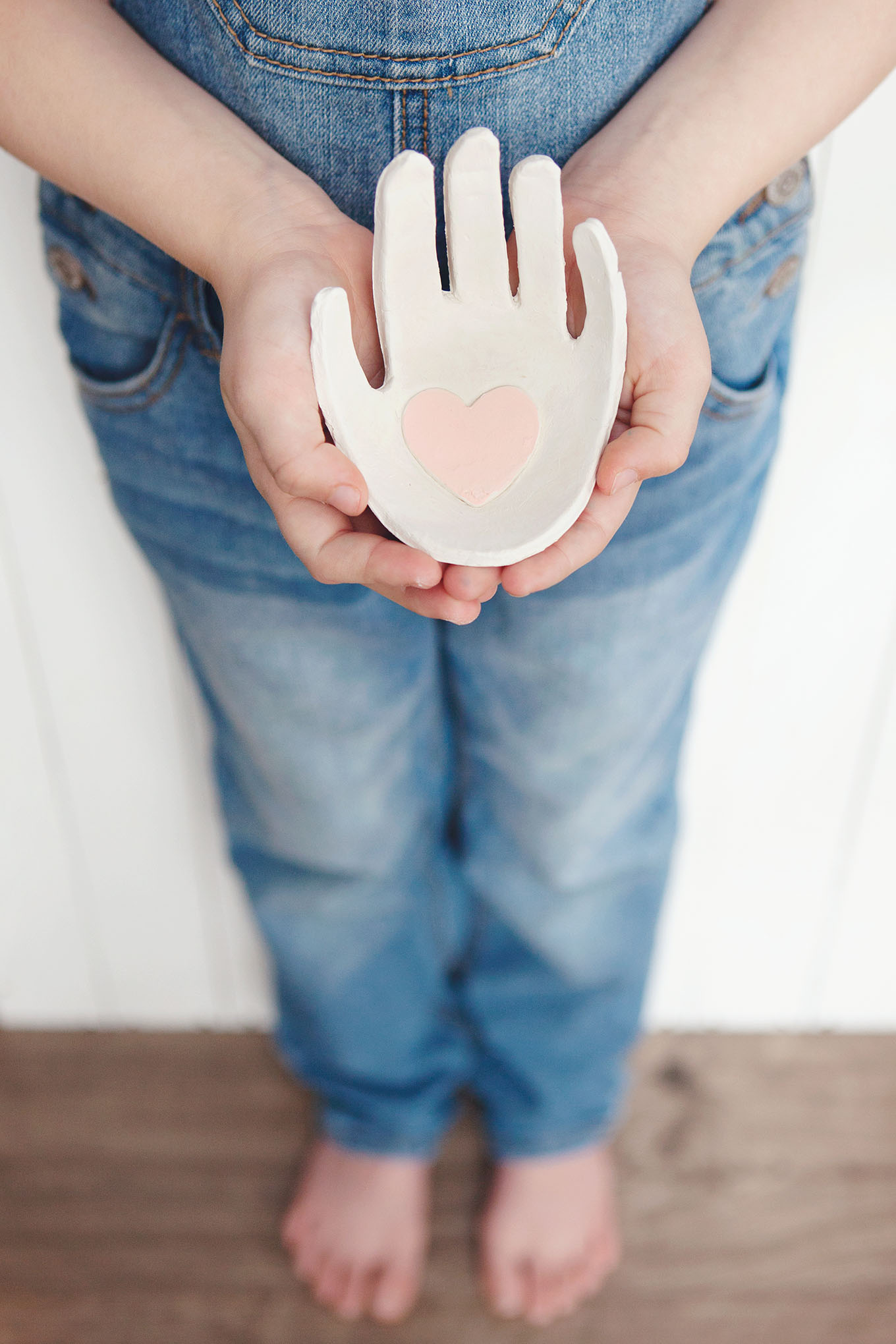 Handprint jewelry dish made of out clay – a darling keepsake gift for Mother's Day!