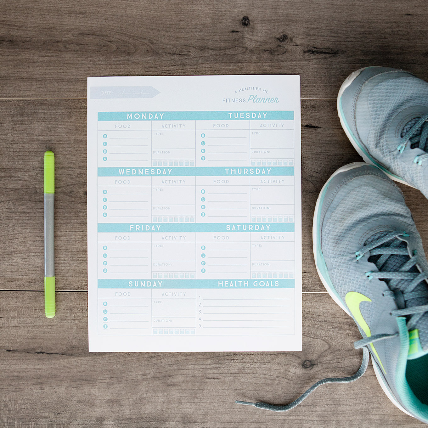 Set yourself up for success and become a healthier "you" with this free printable fitness planner.