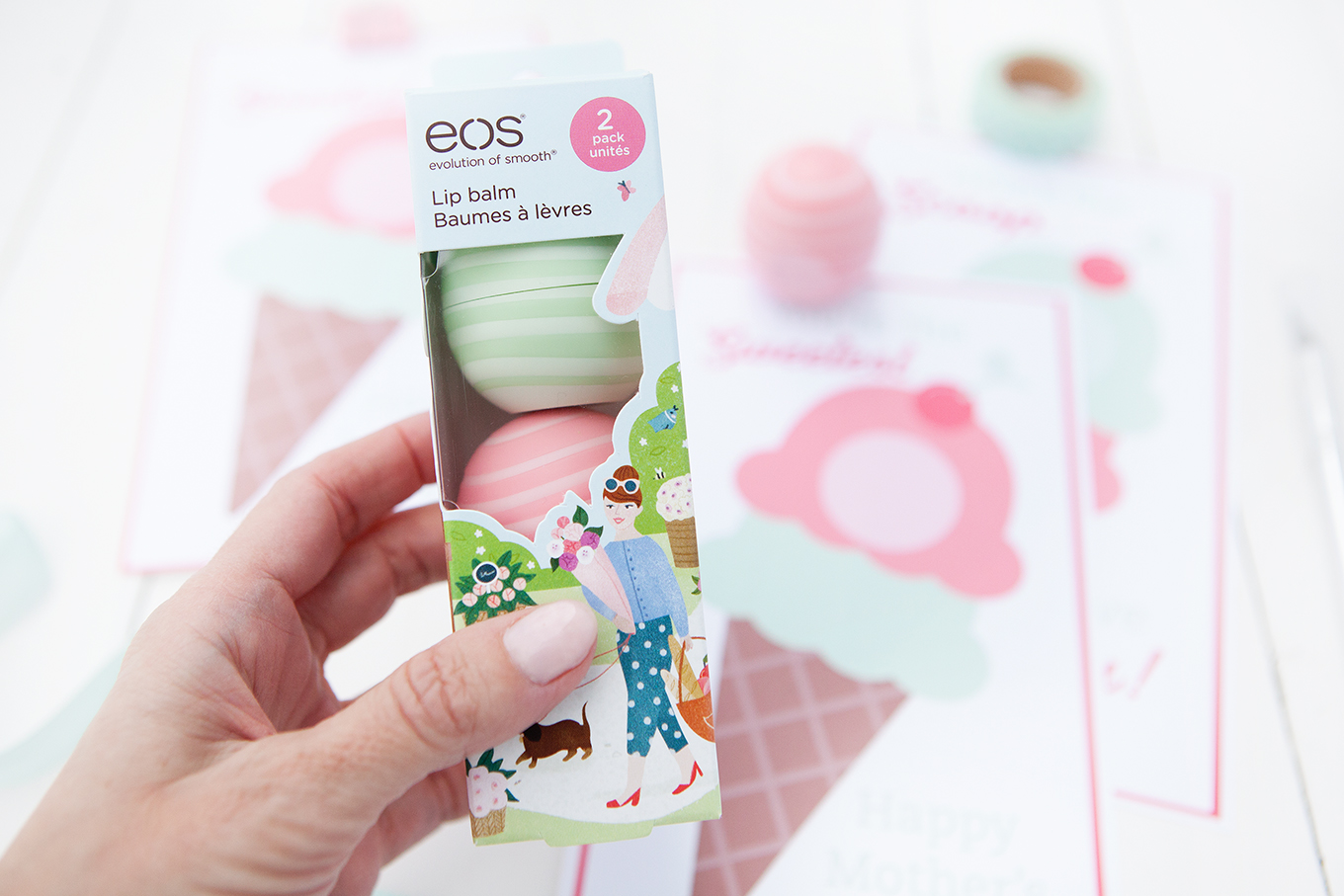 Mother's Day will be here before you know it – celebrate the special mom in your life with a simple card and her favorite EOS lip balm!