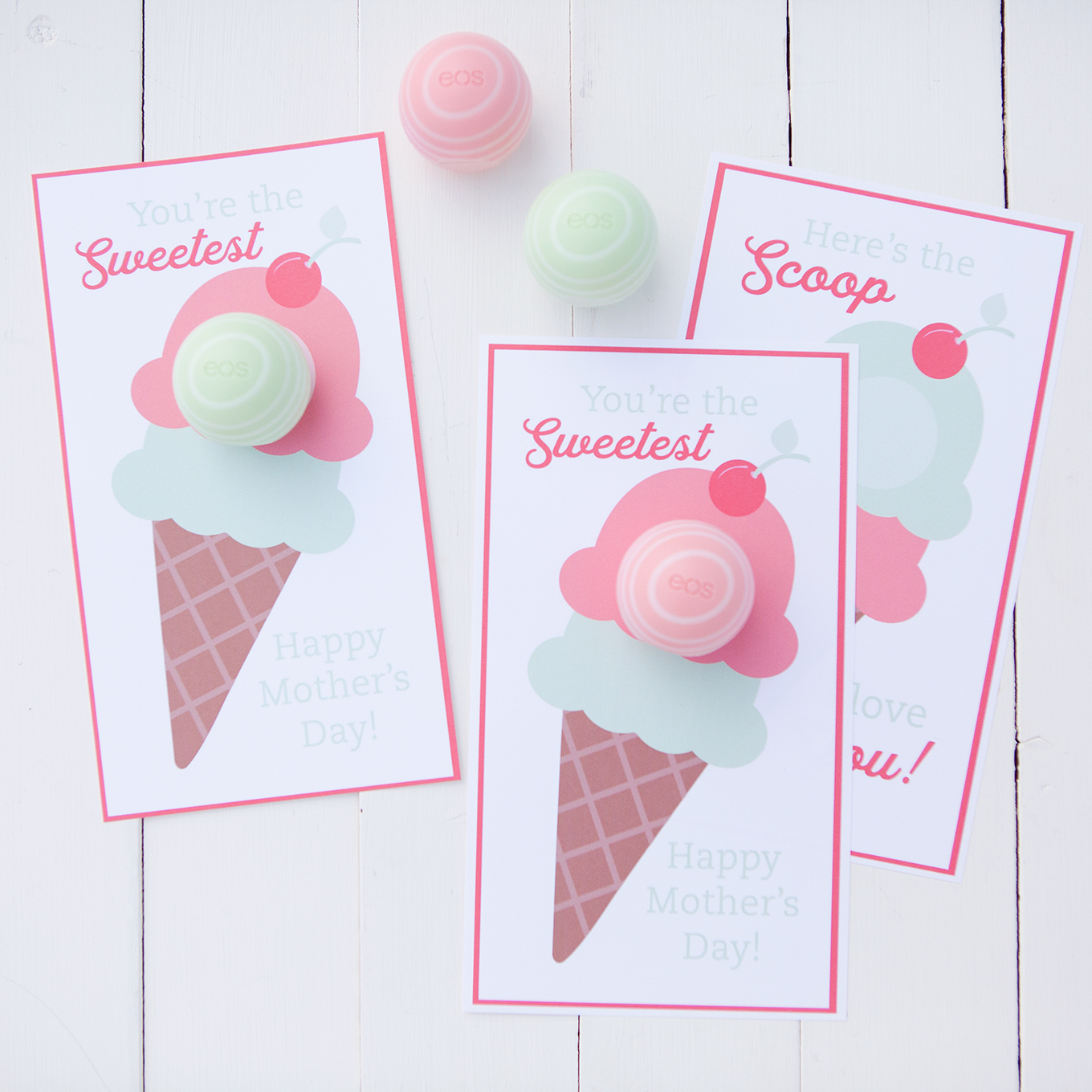 Mother's Day will be here before you know it – celebrate the special mom in your life with a simple card and her favorite EOS lip balm!