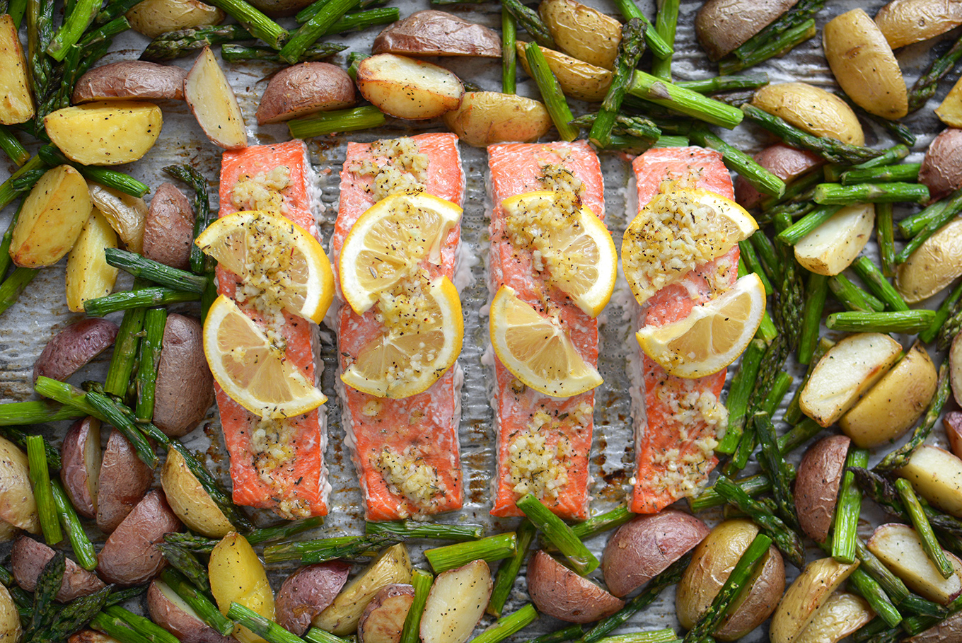 Sheet Pan Lemon Pepper Salmon and Vegetables