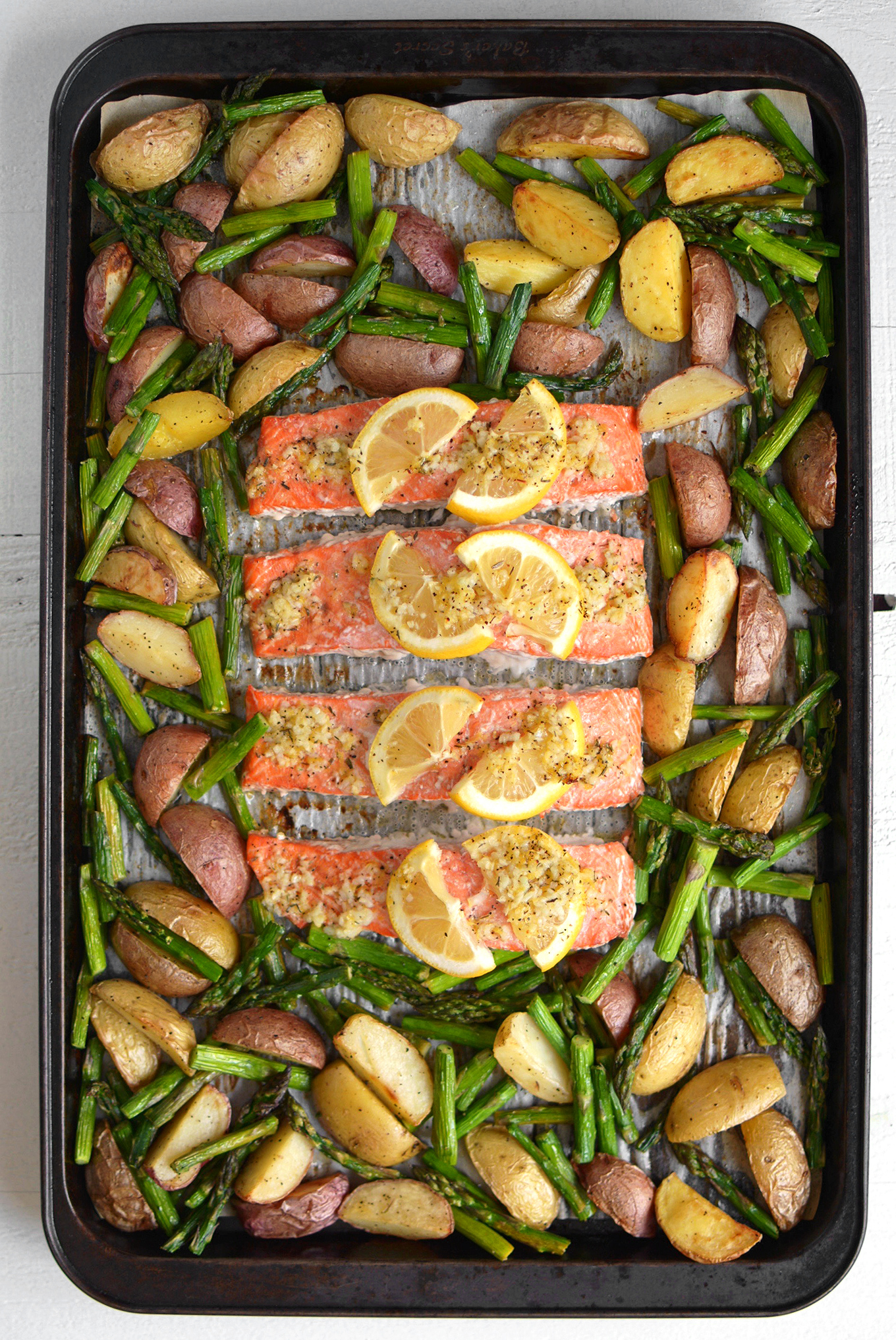 Sheet Pan Lemon Pepper Salmon and Vegetables