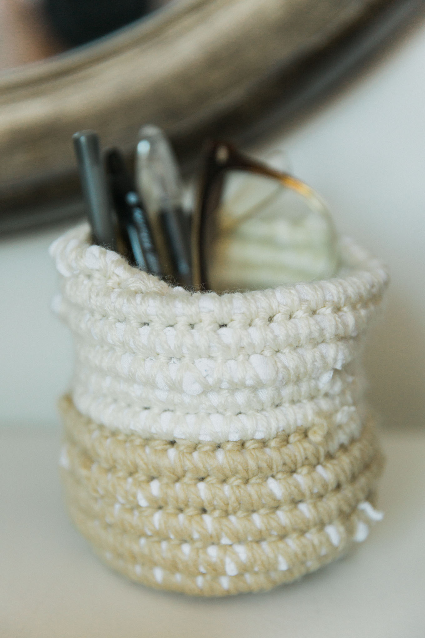 recycled fabric coiled basket diy