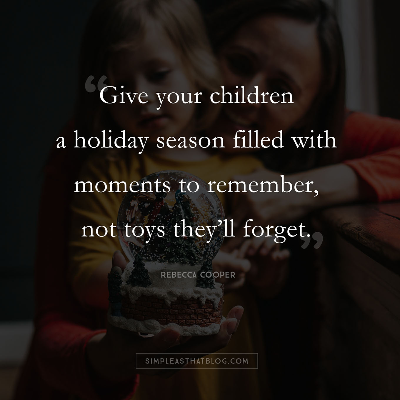 We put a lot of pressure on ourselves as moms to make the holidays special. It's so easy to adopt the myth that doing more will equal more magic.