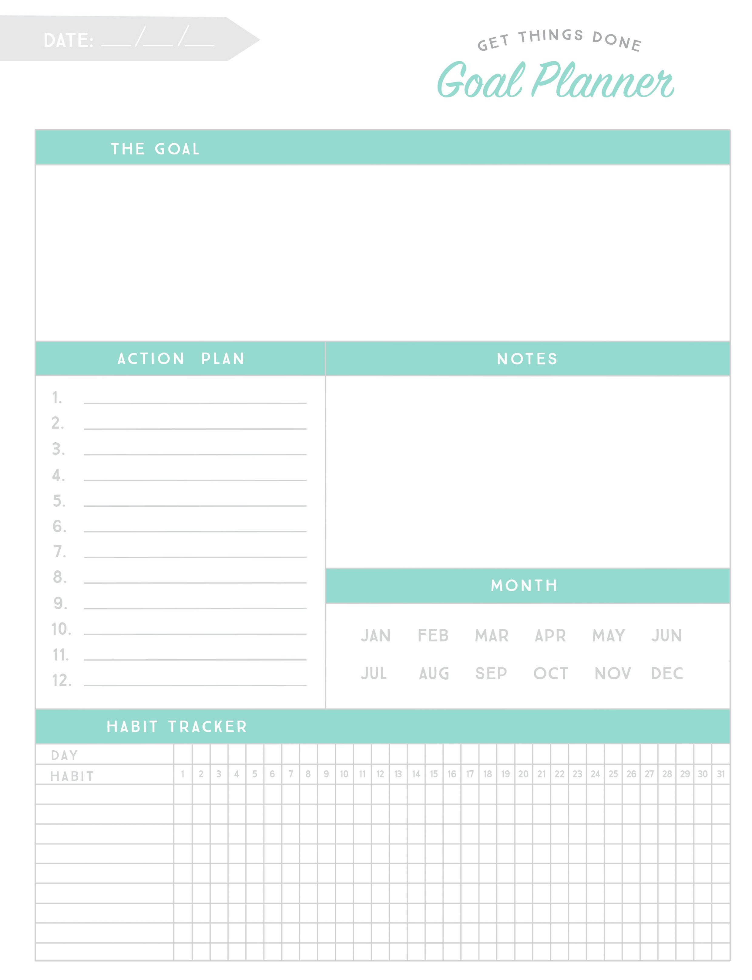 Printable Goal Planner Worksheet Simple As That