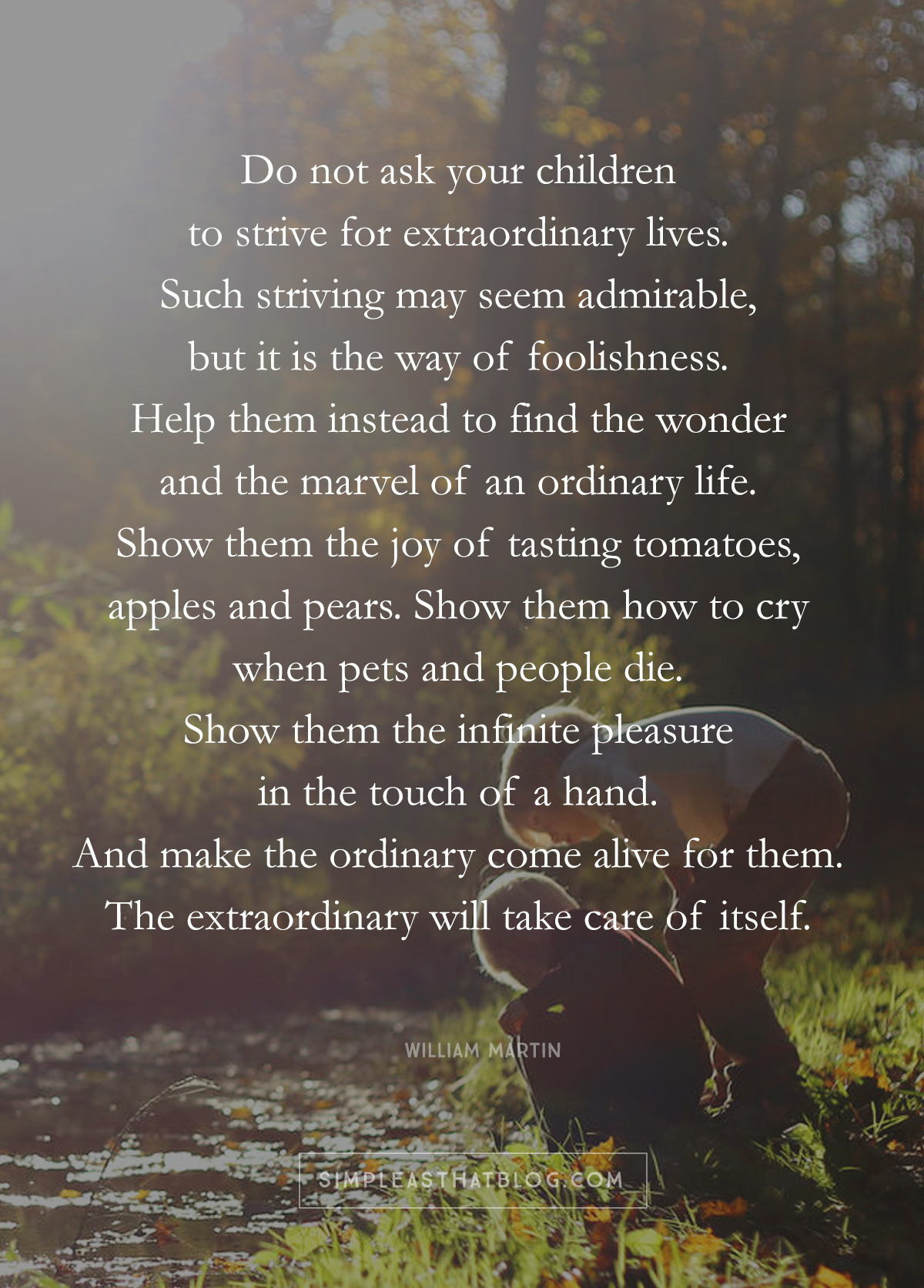 Less striving, more silence. Less running, more reflection. Less stress, more gratitude for a spectacularly ordinary life.