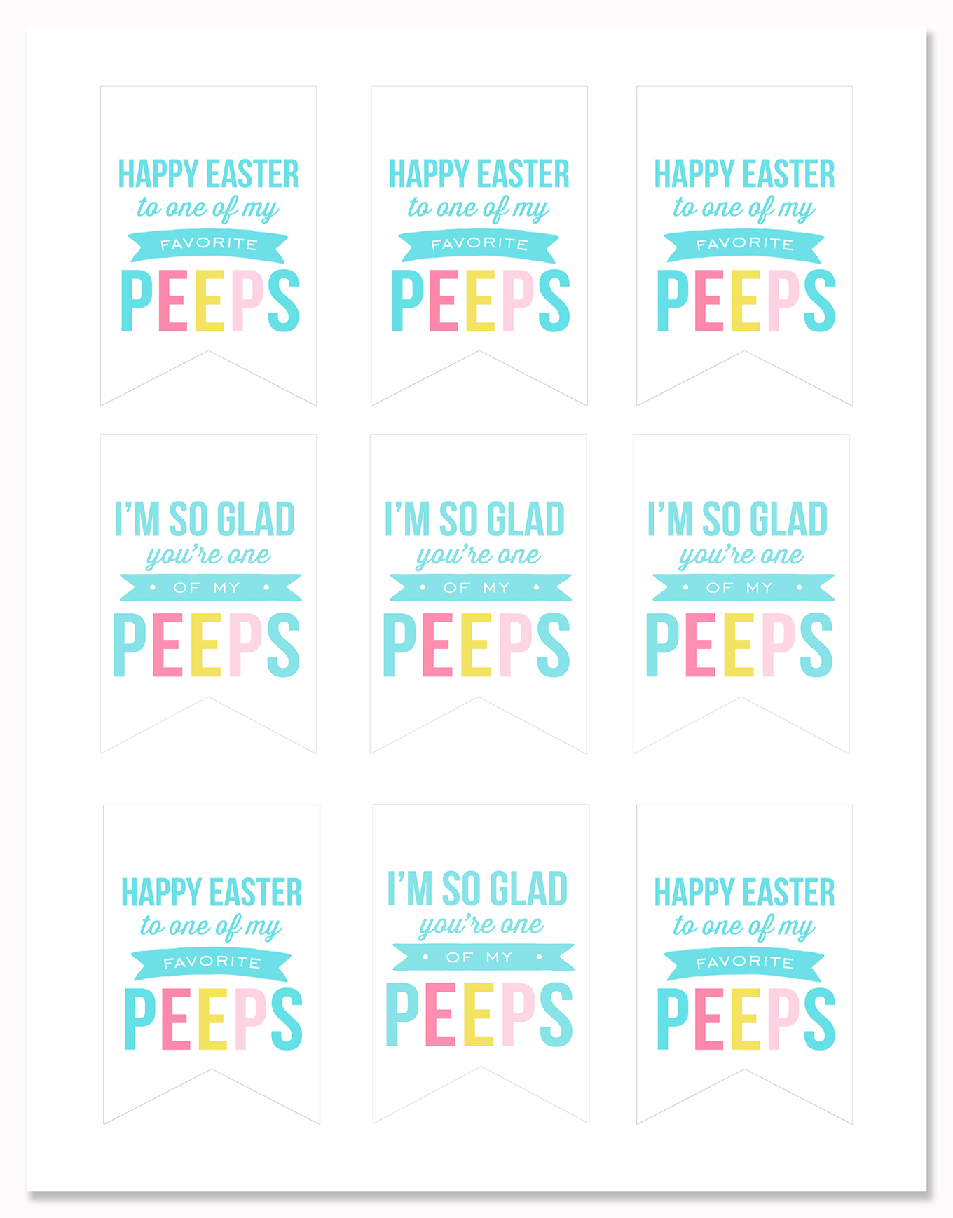 Peeps Gift Tags Set 2 Simple As That