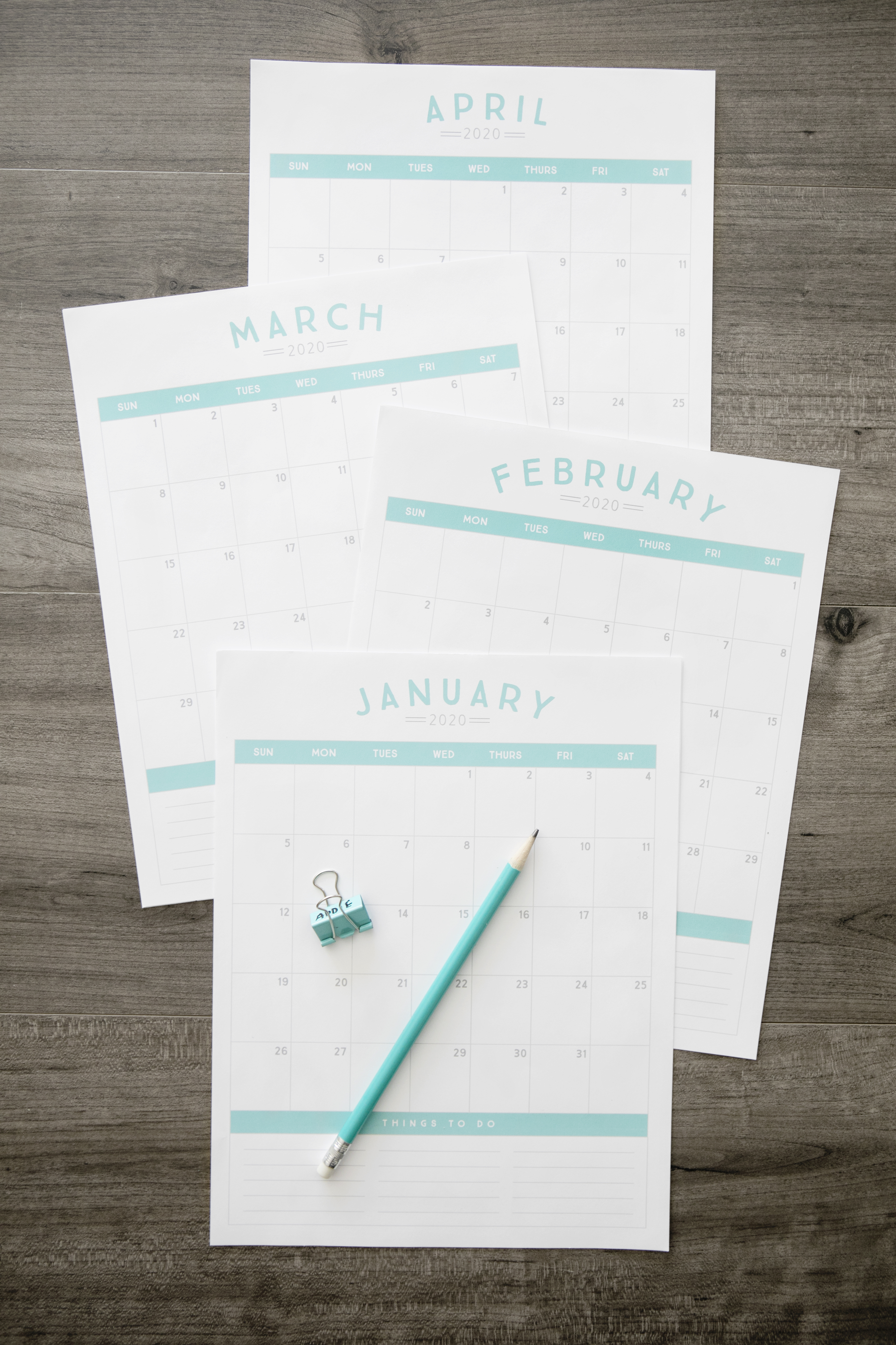 Get organized in the new year with a brand new 2020 printable calendar!