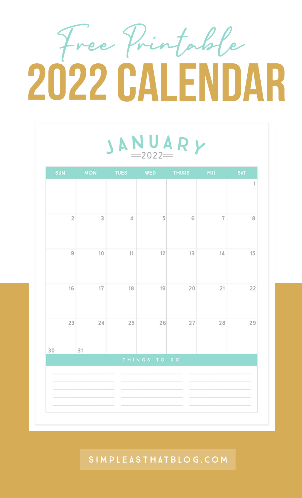 Kick off 2022 with a fresh start and a cute new calendar! This set of 12-month calendars are simple, stream-lined and the perfect planning tool to help you get organized in the new year. Click the link below to download our free printable 2022 calendar!