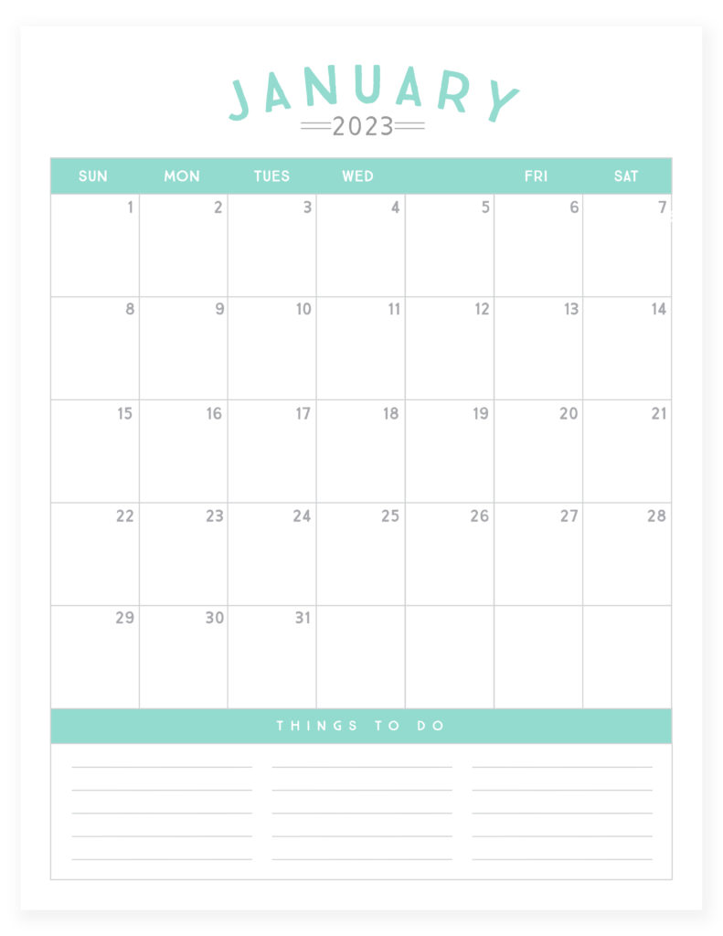 Kick off 2023 with a fresh start and a cute new calendar! This set of 12-month calendars are simple, stream-lined and the perfect planning tool to help you get organized in the new year. Click the link below to download our printable 2023 calendar